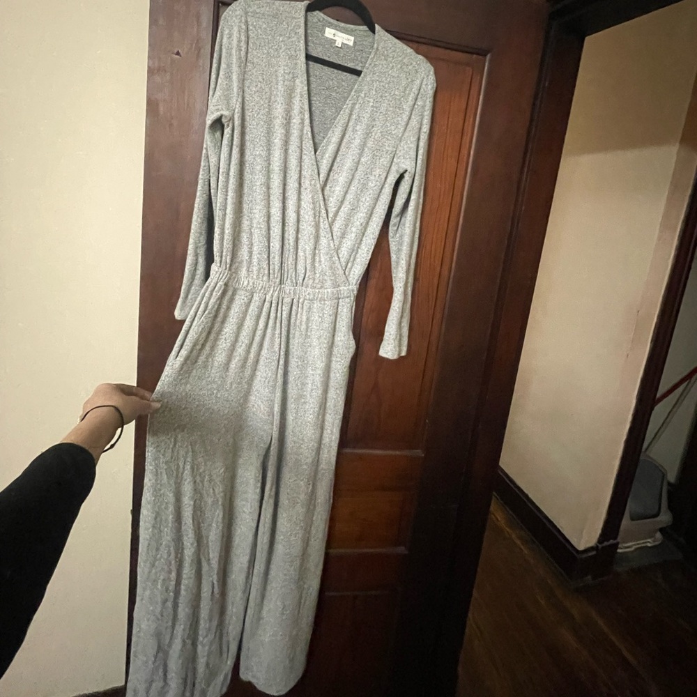 Lou & Grey by LOFT signature soft blend crossover jumpsuit